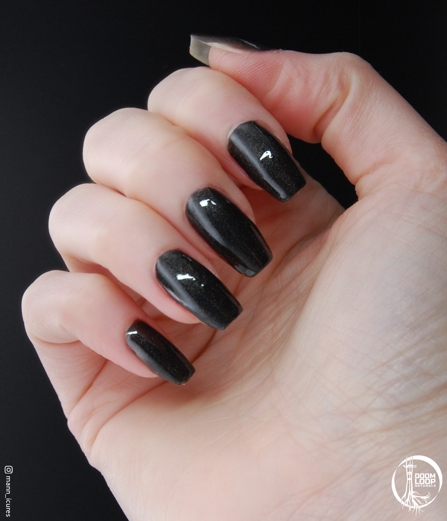 2 AM - Black Holo Sparkle Nail Polish | Doom Loop Nails