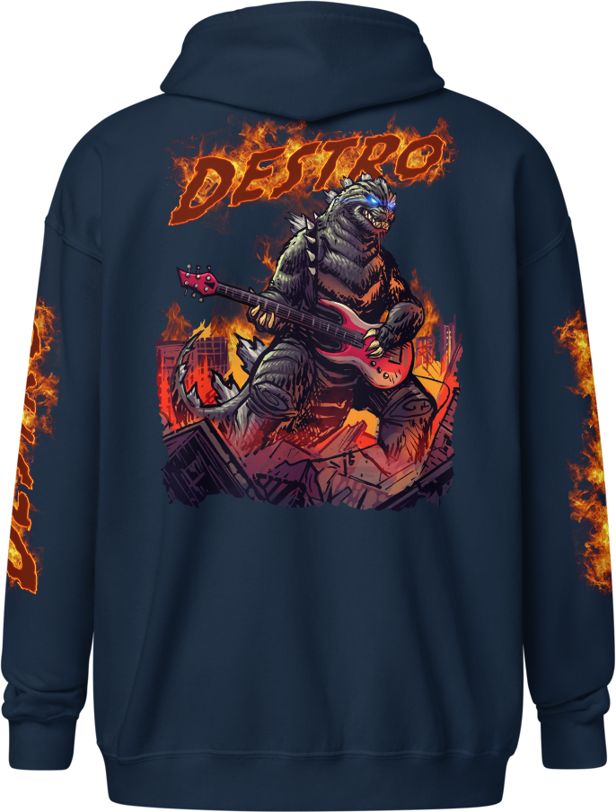 Zip Up Hoodie - Rock Zilla | Destro