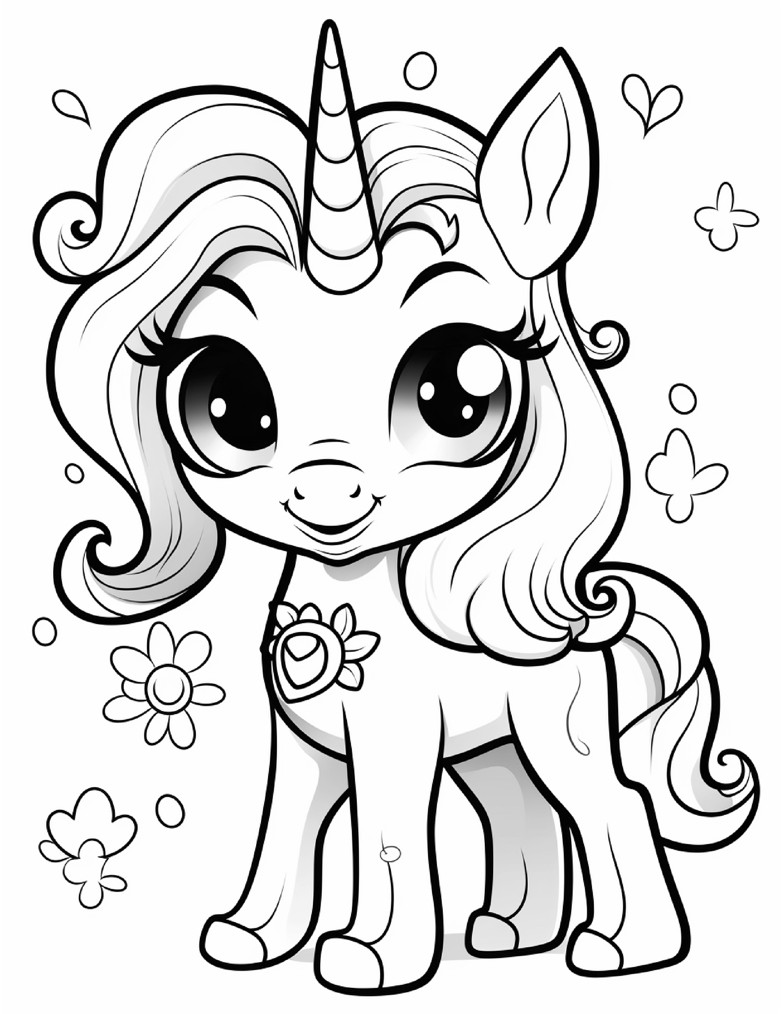 Cute Unicorn Coloring pages For girl | Angelova