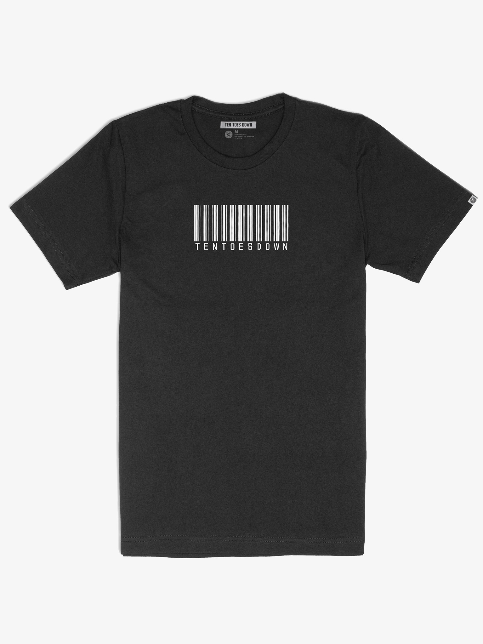 Ten Toes Down Barcode Black T-Shirt | Ten Toes Down