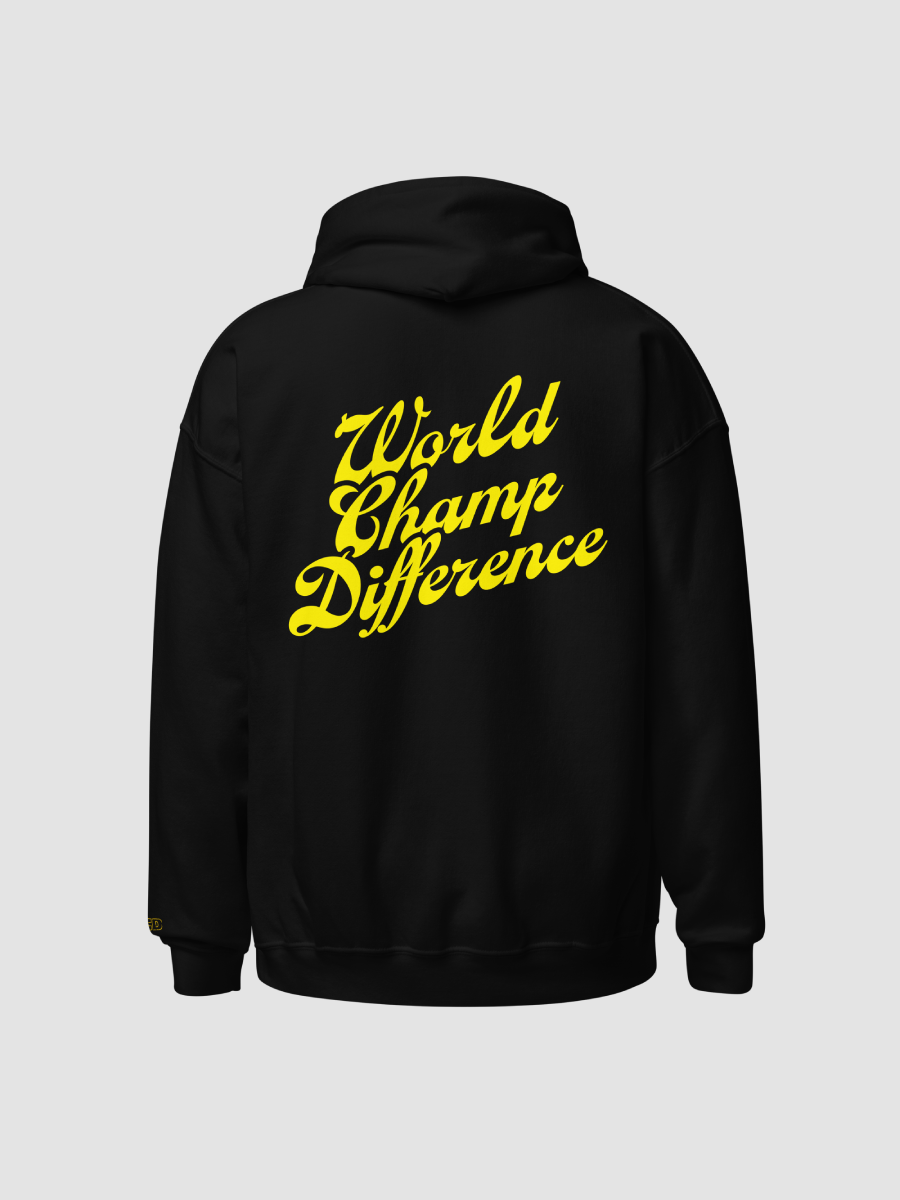 WolfeyVGC World Champ Cursive Black Hoodie - Yellow | WolfeyVGC