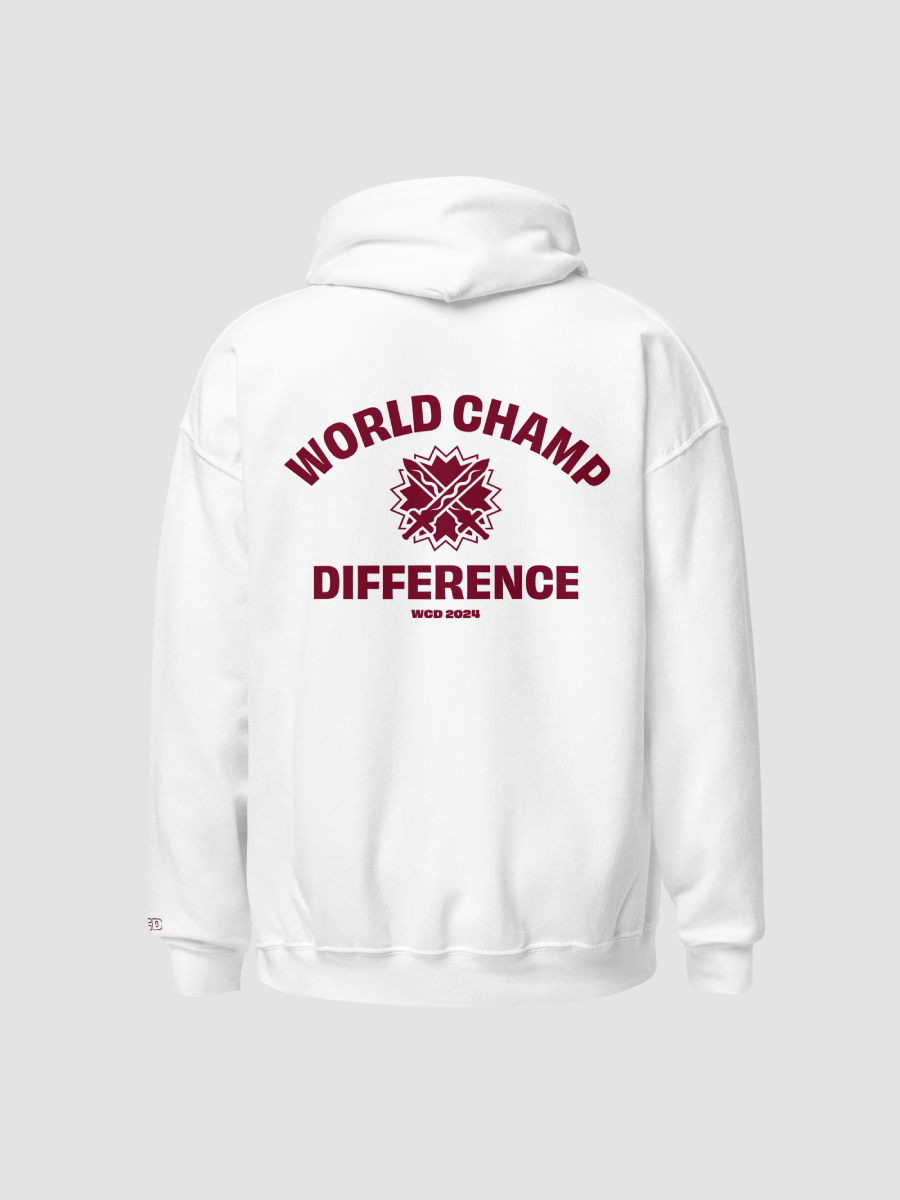 WolfeyVGC World Champ White Hoodie - Maroon | WolfeyVGC