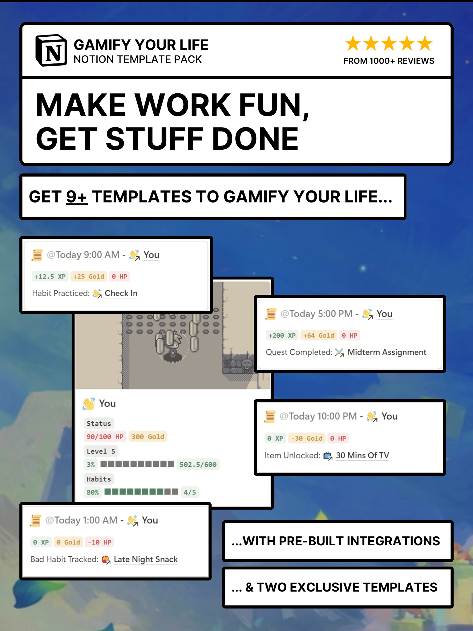 Gamify Your Life Notion Template Pack