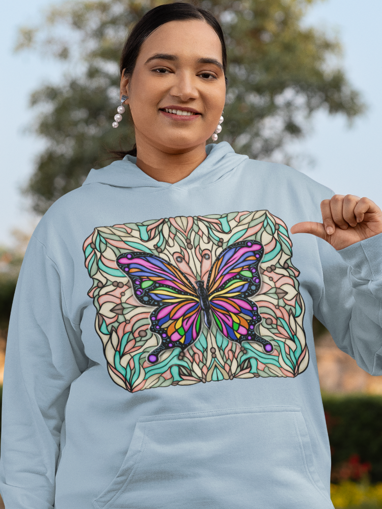 Stained Glass Butterfly Hoodie | Soul Heart Mind Life