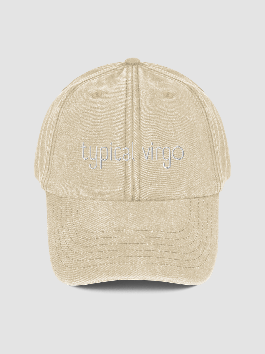 Typical Virgo White on Stone Vintage Wash Dad Hat Gem in Gemini