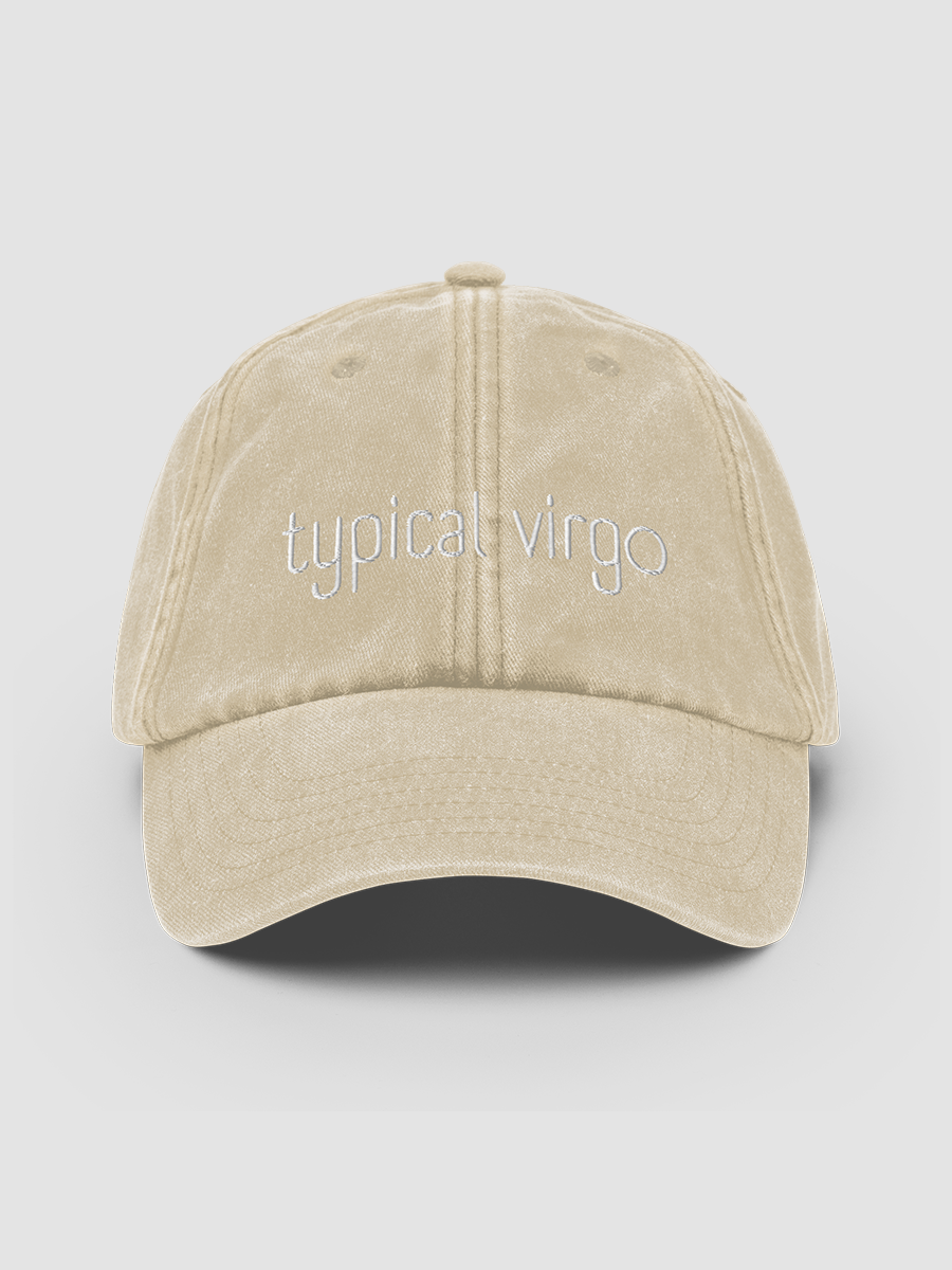 Typical Virgo White on Stone Vintage Wash Dad Hat Gem in Gemini