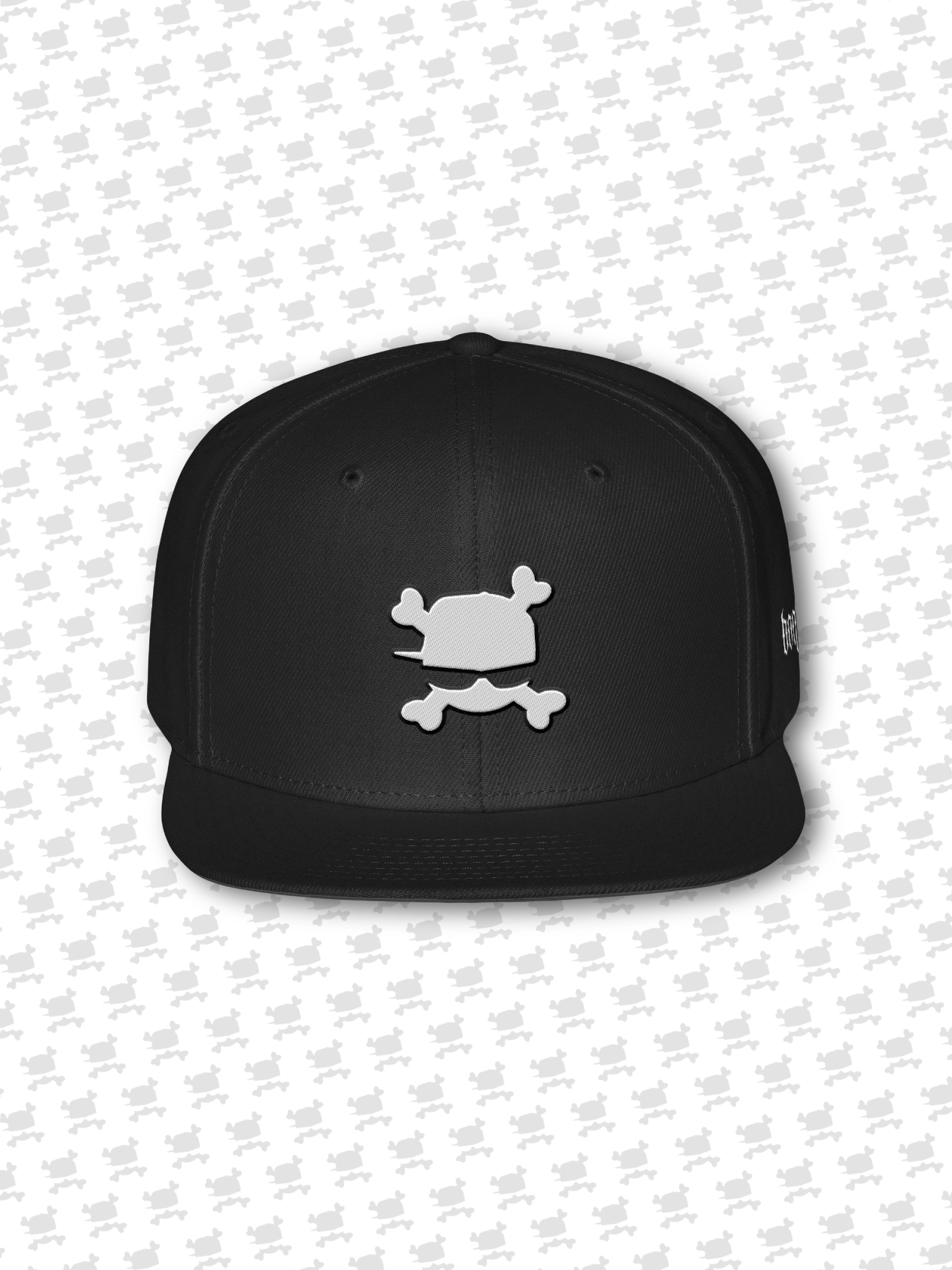 Embroidered Bonez Skull Logo Snapback Hat