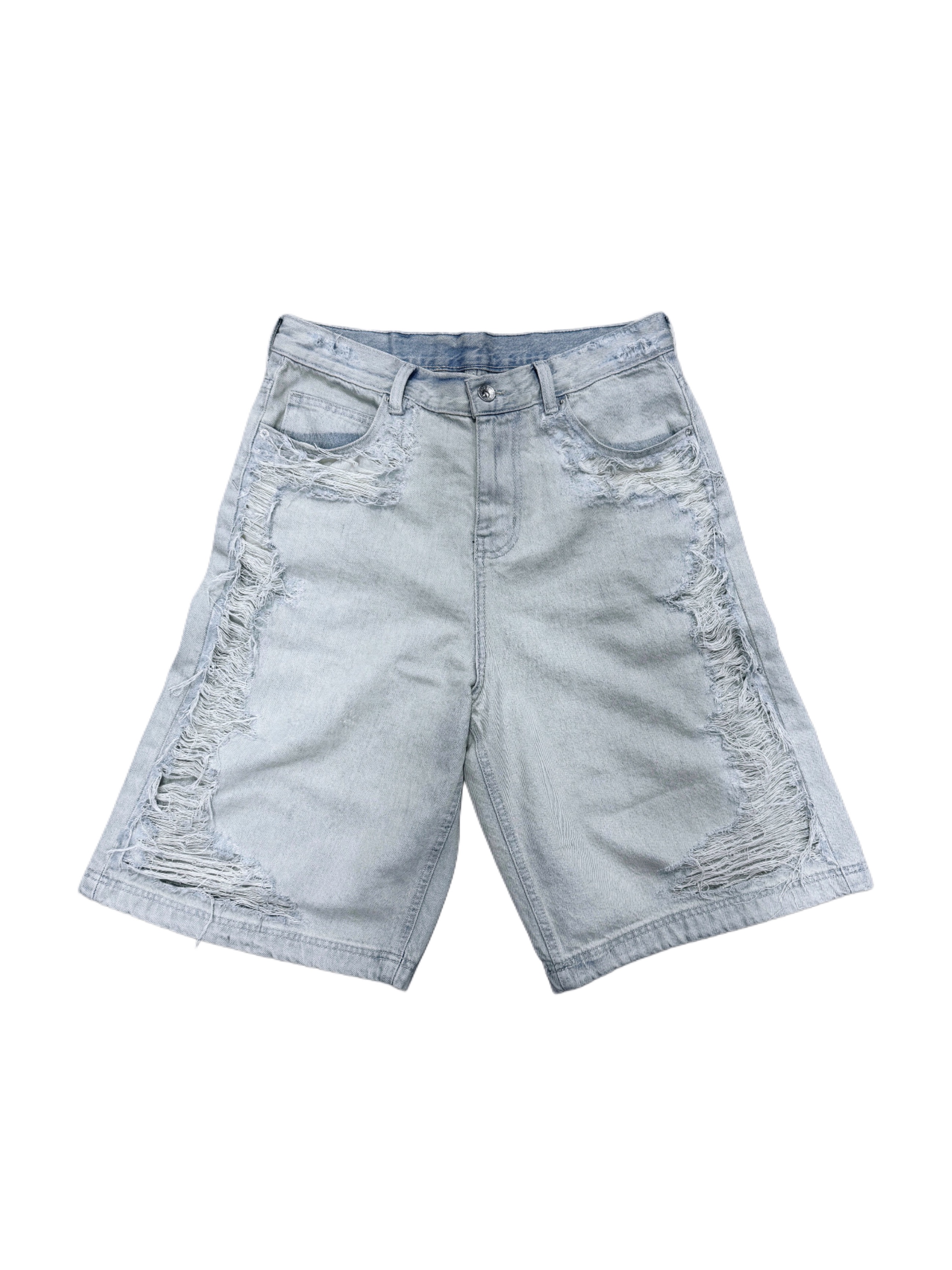 Distressed Jorts - Light Blue | ChildrenOfPlanet44 Distressed Jorts - Light Blue | ChildrenOfPlanet44