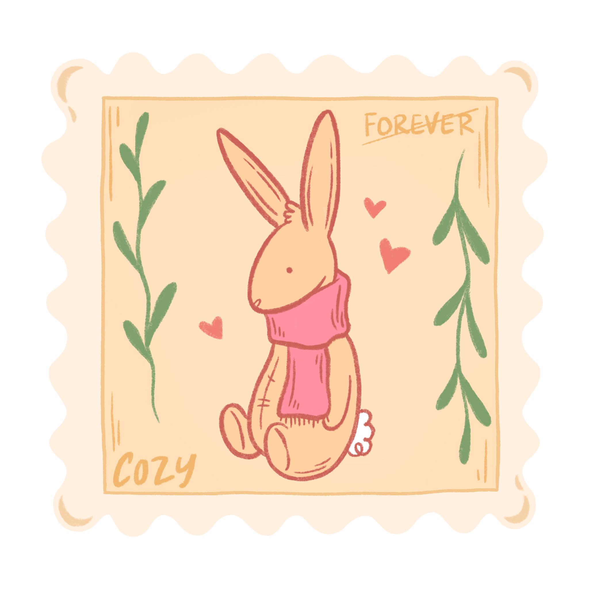 cozy bunny stamp cozypaint