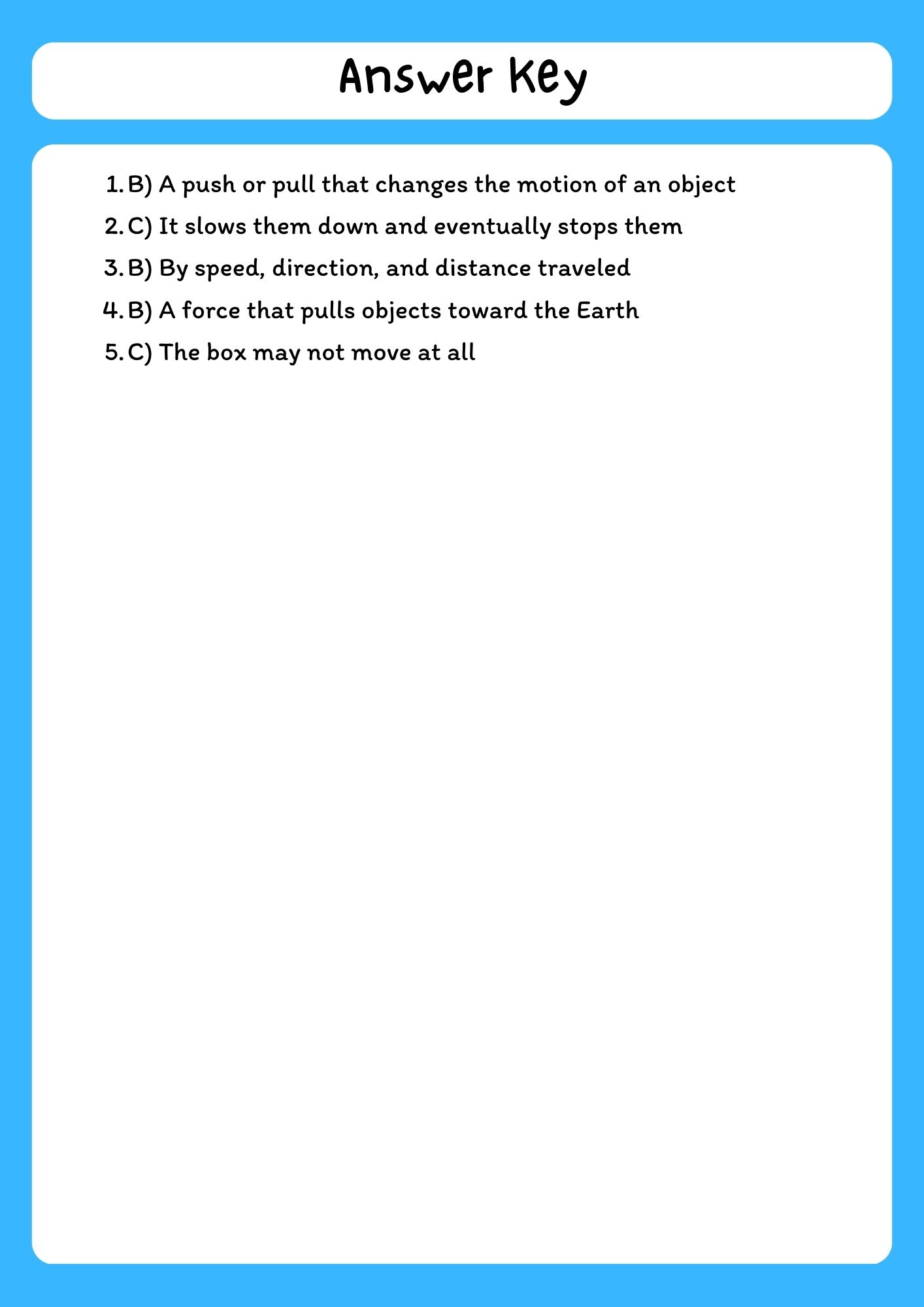 Force and Motion Reading Comprehension Passage with Questions | Learn ...