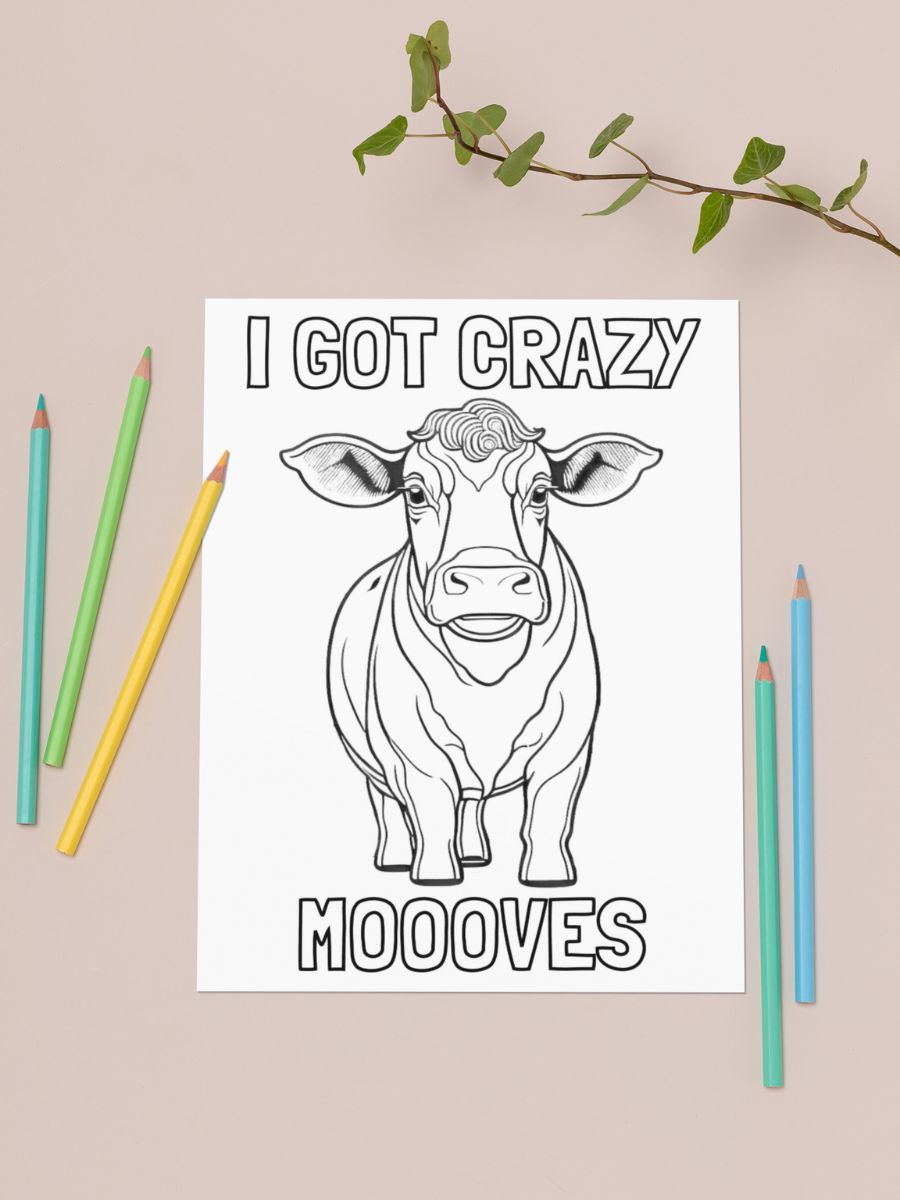 Free Printable Cow Coloring Page PDF | cowz