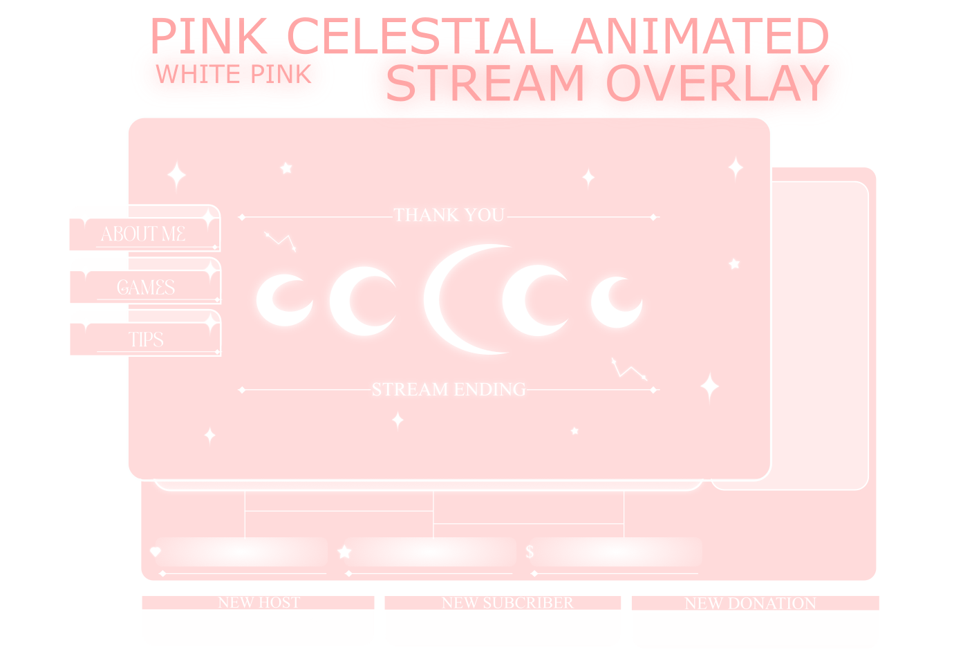 PINK CELESTIAL ANIMATED STREAM OVERLAY, PINK STREAM OVERLAY, ANIMATED ...