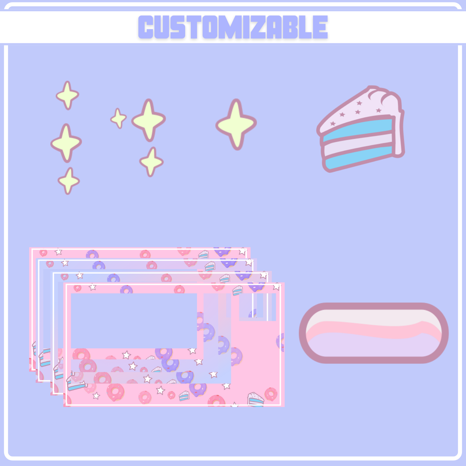 Simple Pink stream OVERLAY Donut, Pink and blue overlay, Donuts twitch  overlay, White Chat box, Cute Pink Overlay, Cheap Overlay | XheliStudio