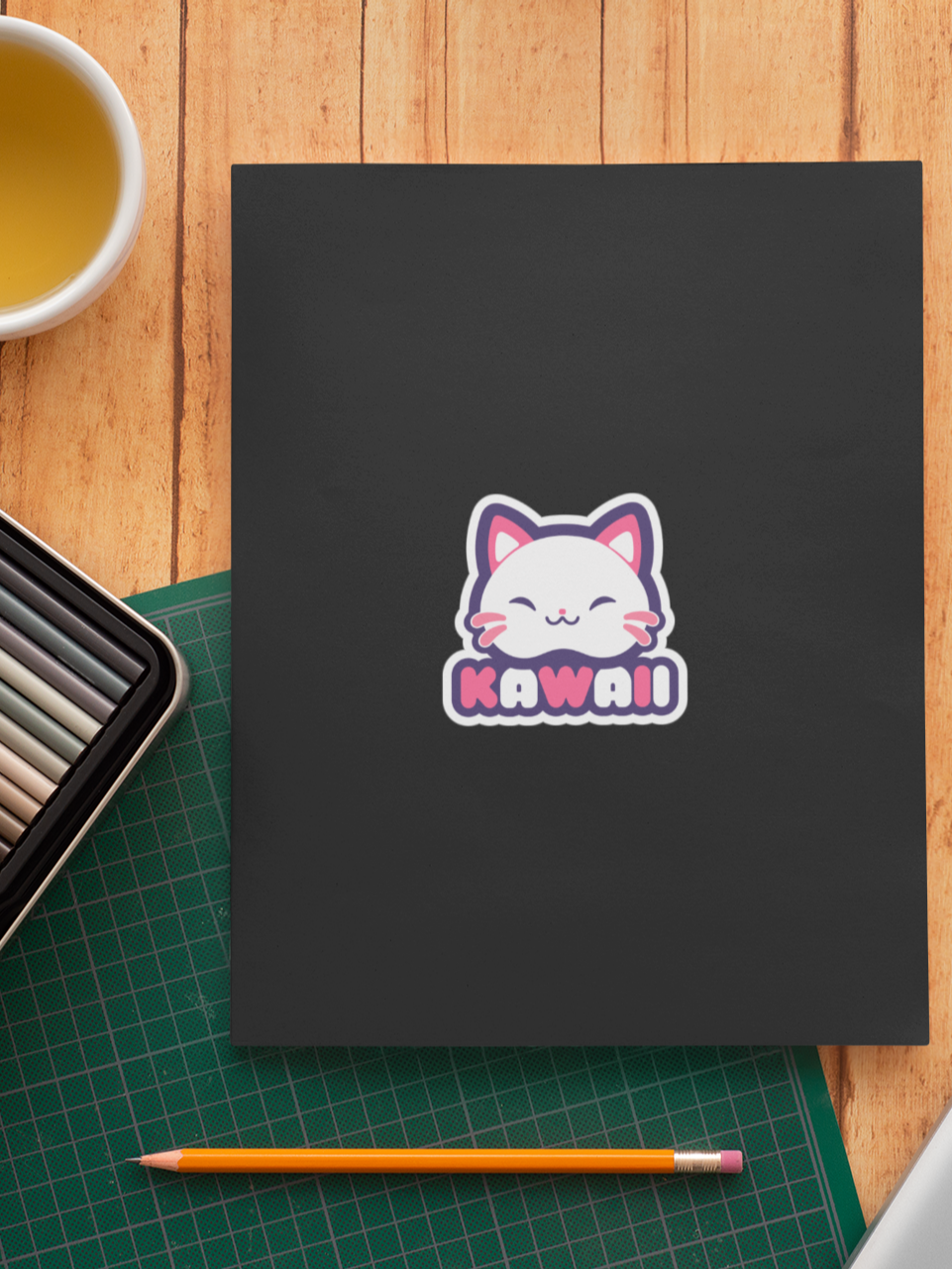 Kawaii Kitty Head' Sticker