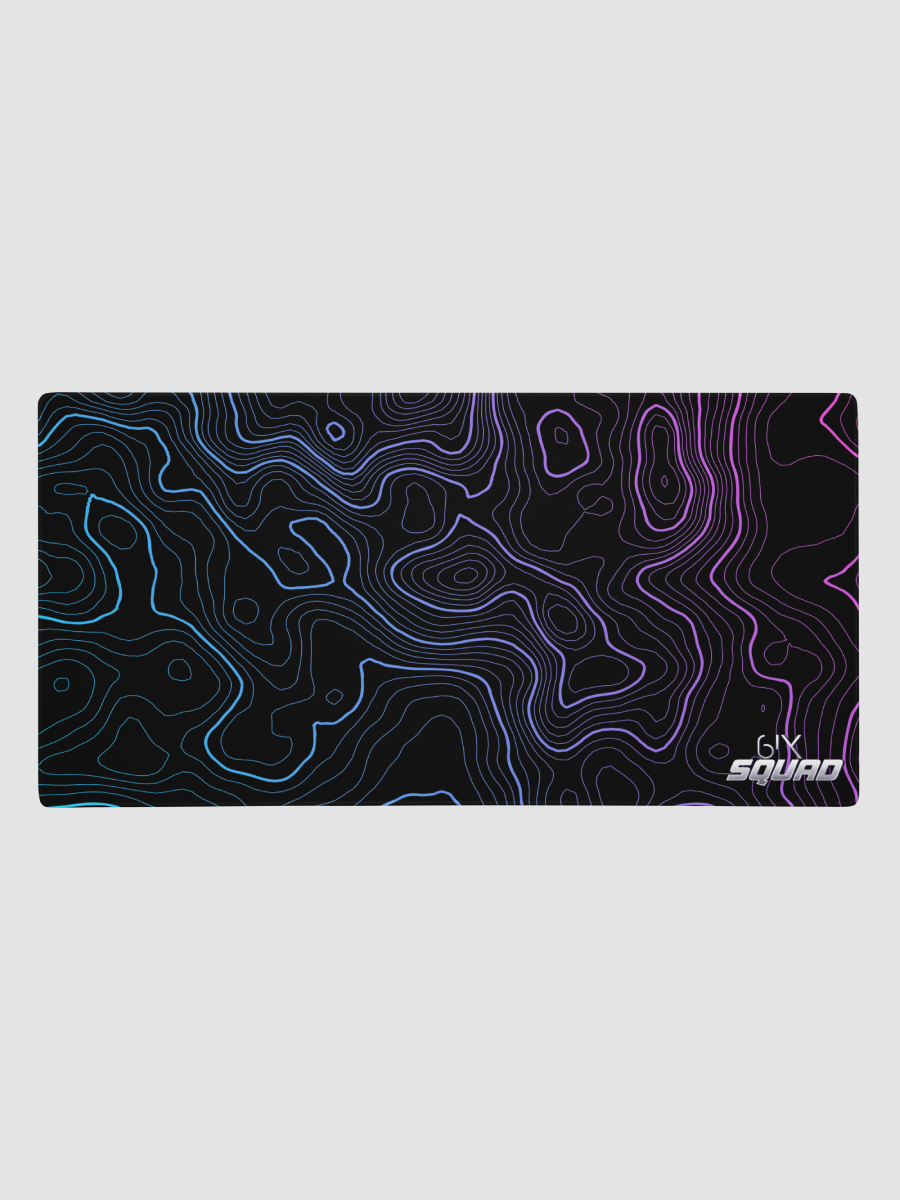 36" x 18" Black Faded Topography Desk Mat 6lasphemous