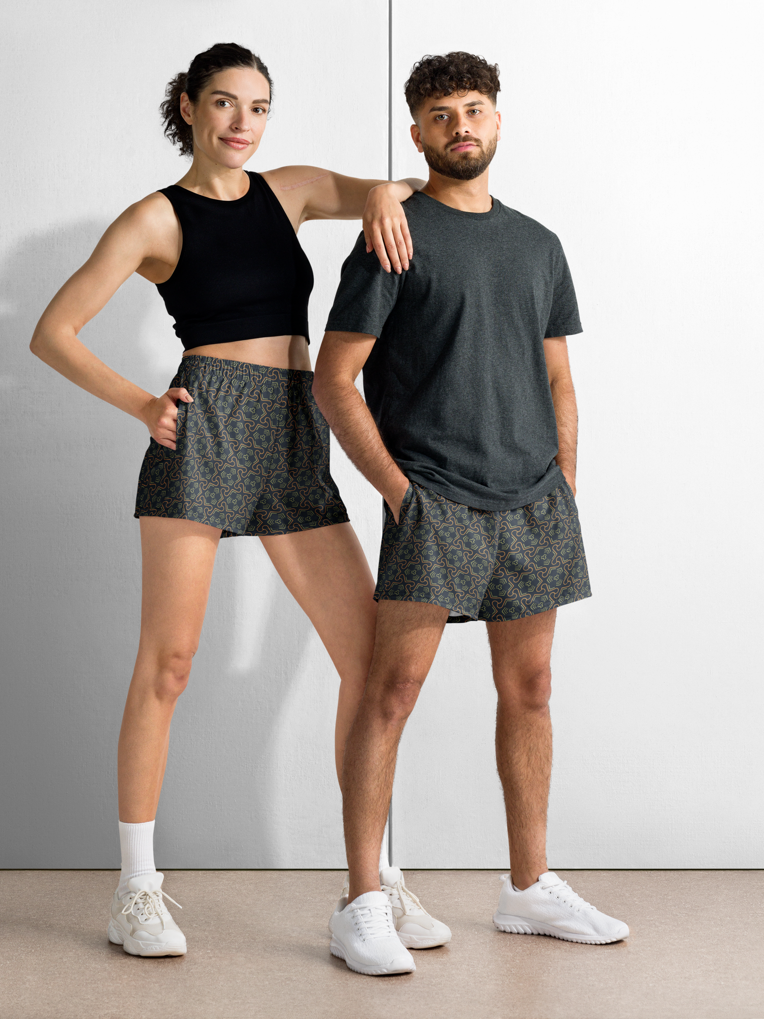 Groovy Grove Geometric All Over Print Unisex Athletic Shorts
