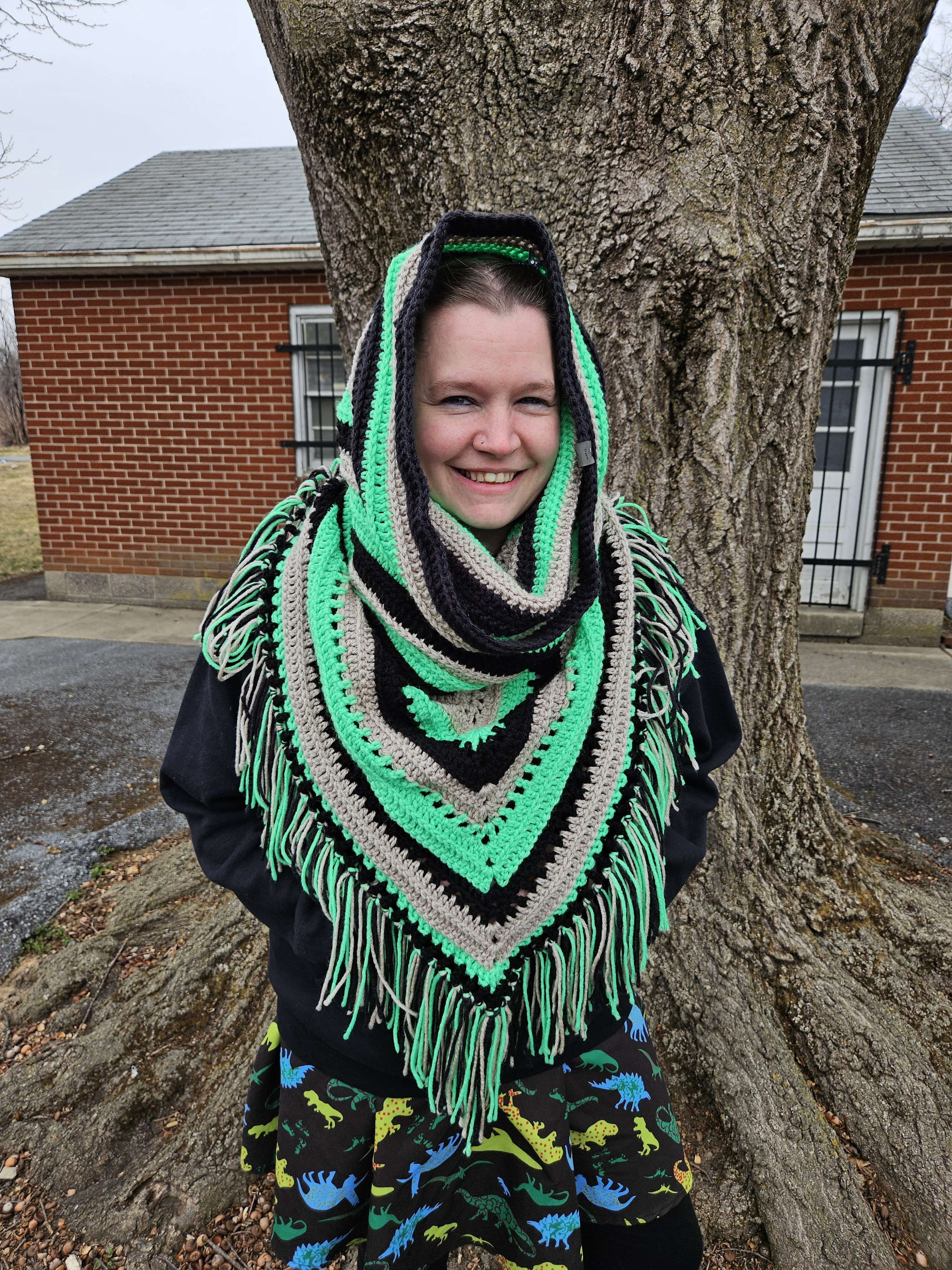 Crochet Wild Oleander Hooded Scarf | ArsenicGummyBear