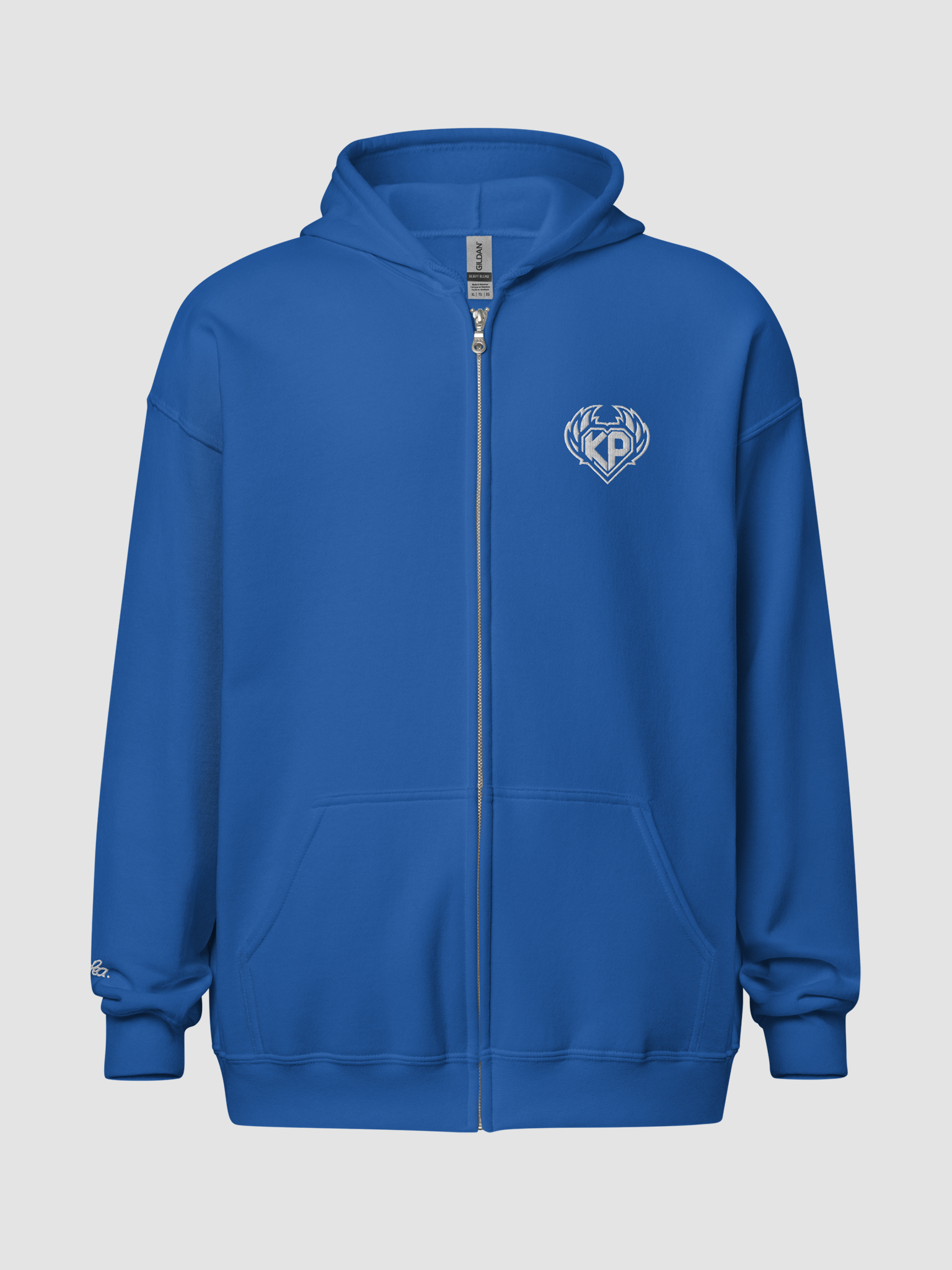 logo embroidery sweatネイビー Embroidered Logo Zip-up | KayPea