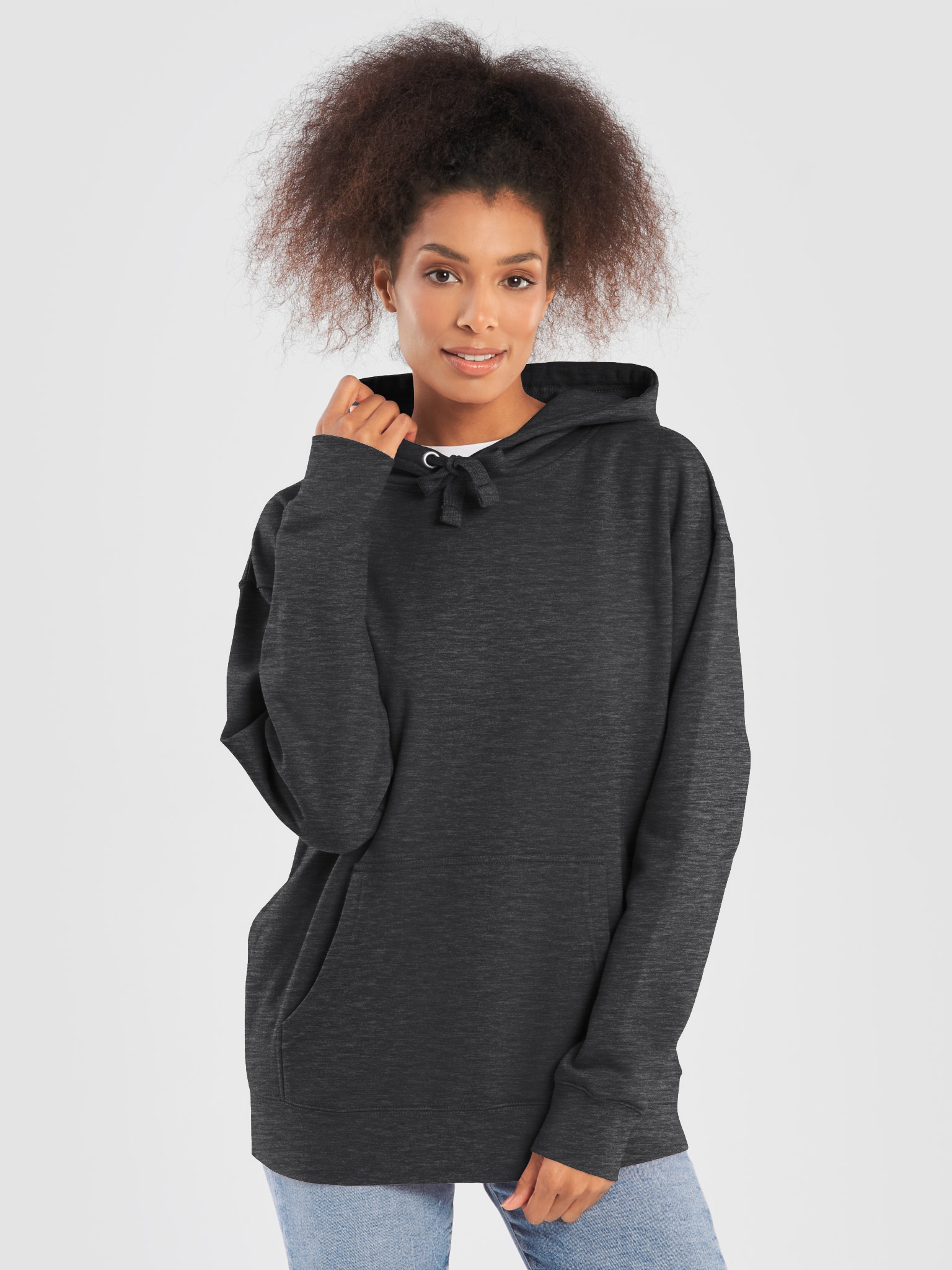 Matin Kim] FRONT LOGO STITCH WASHED HOODY ZIP UP IN DARK