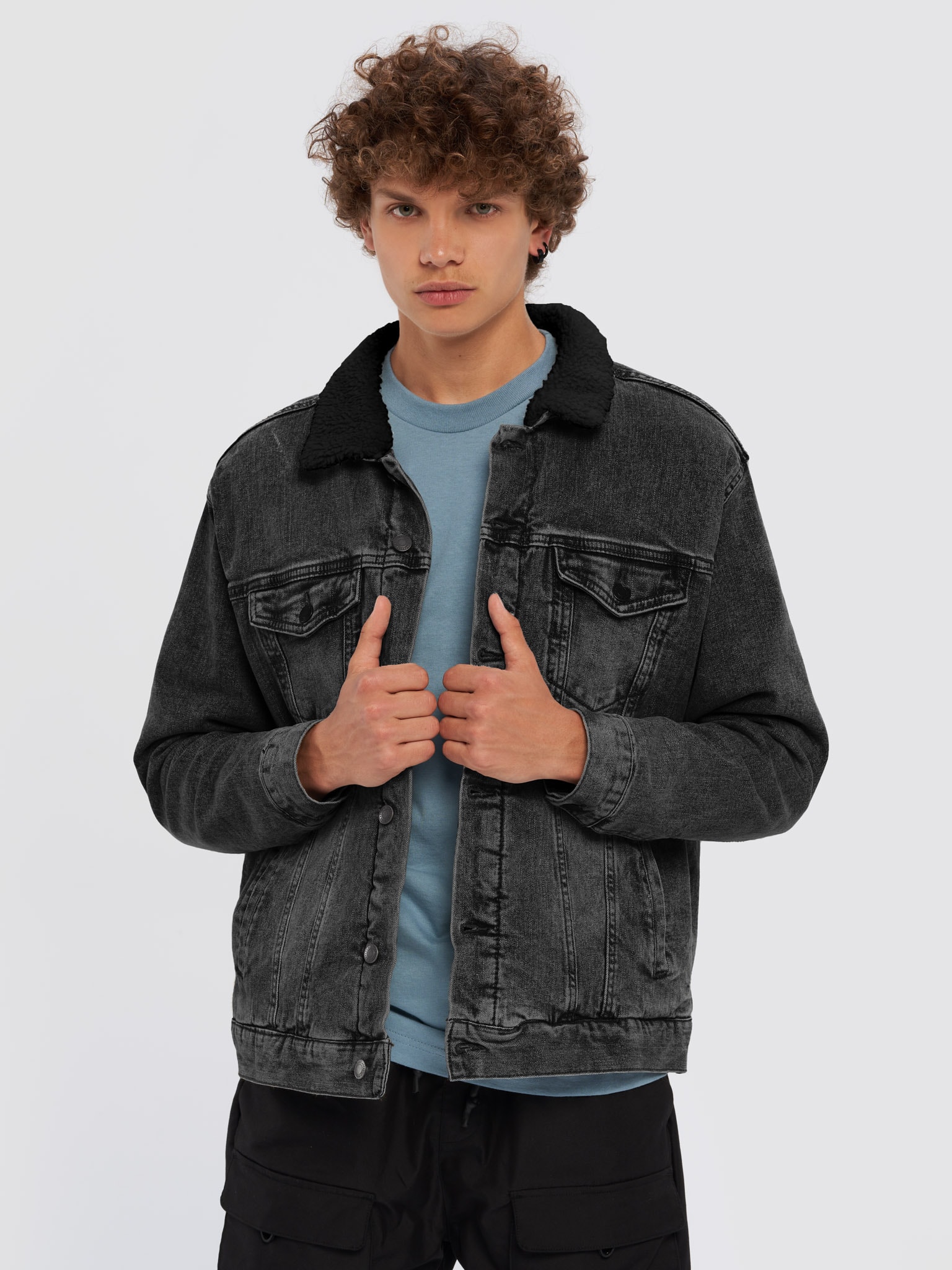 Threadfast Apparel Unisex Sherpa Denim Jacket | Fourthwall